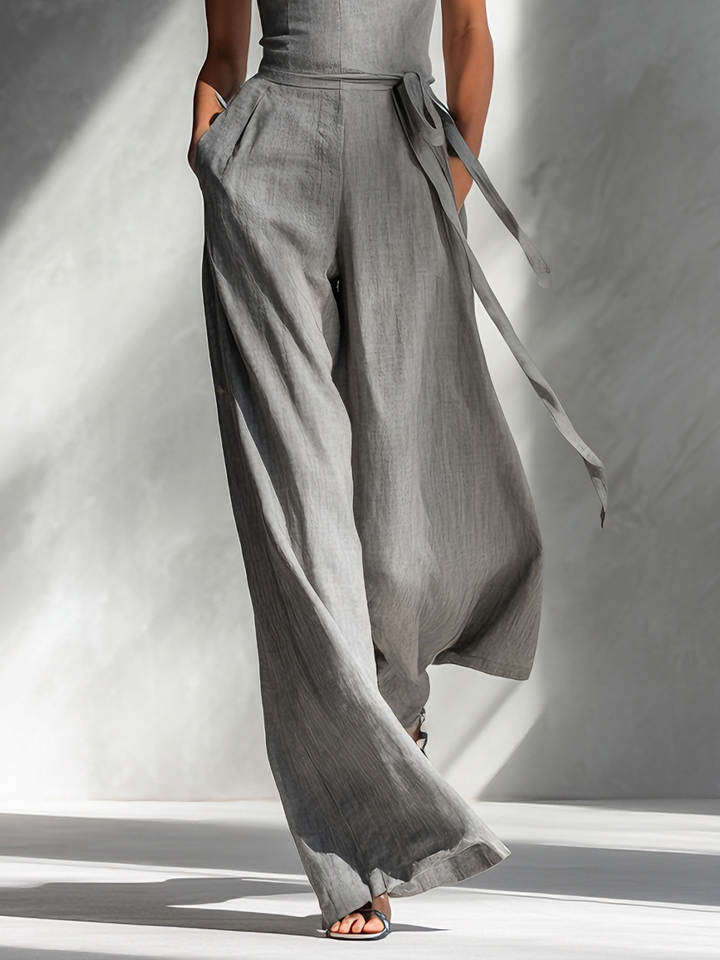 Charlotte - Minimalist Women's Linen Blend Jumpsuit
