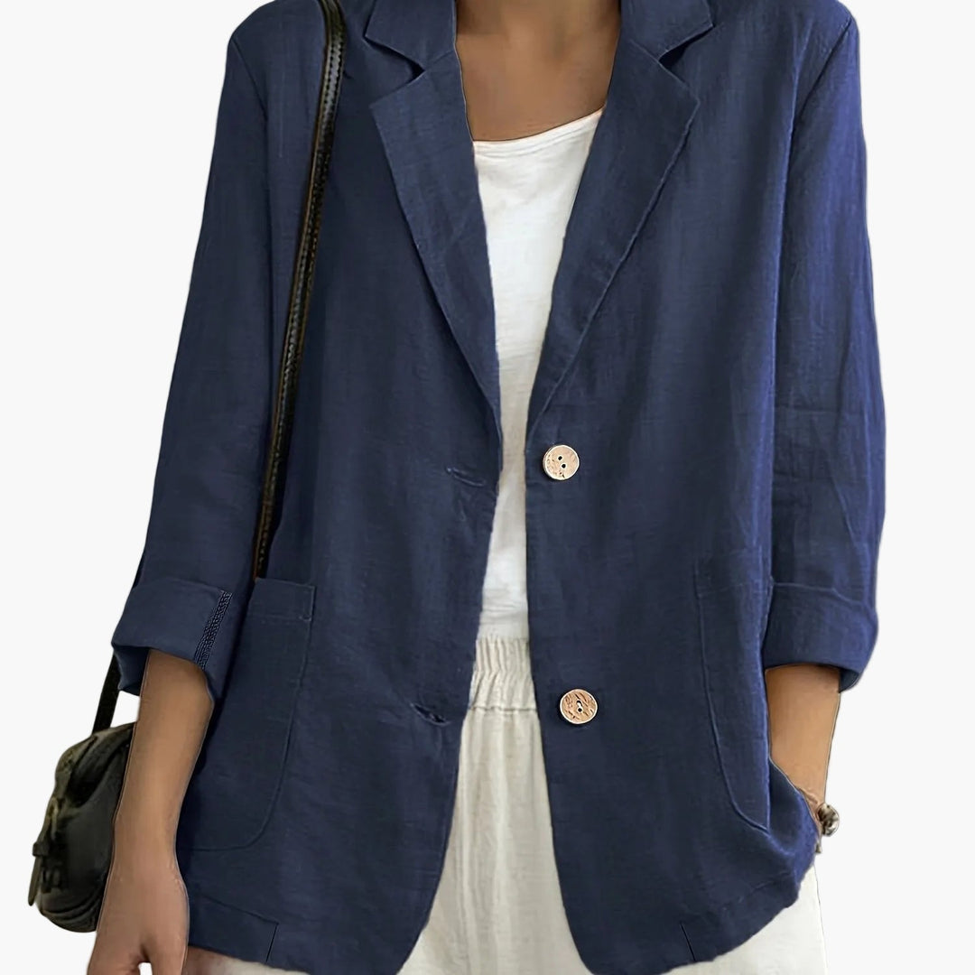Elise | Elegant Relaxed Linen Blazer