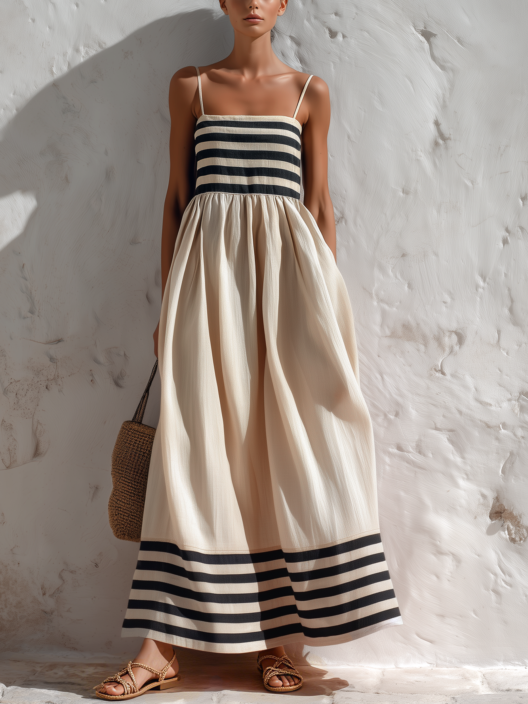 Ortensia | Striped linen maxi dress