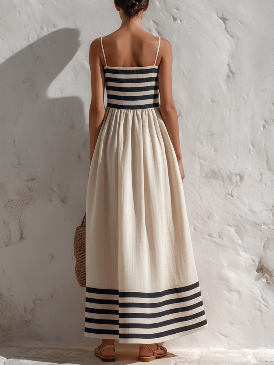 Ortensia | Striped linen maxi dress