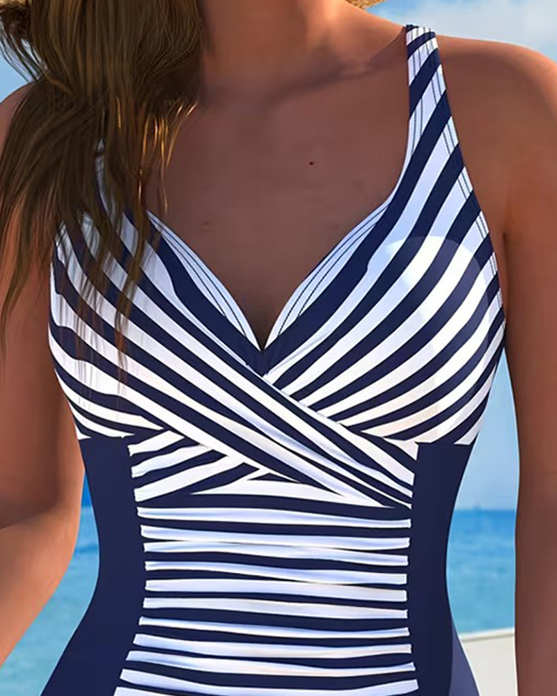 Aurora | Colourblock Stripe Swimsuit