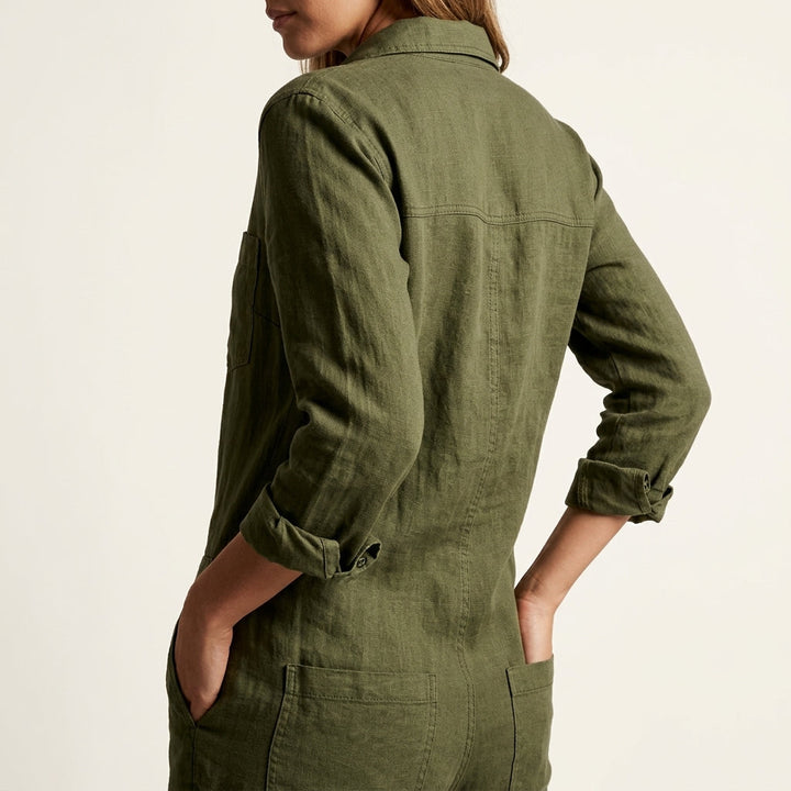 Elvina | Button-Front Linen Jumpsuit