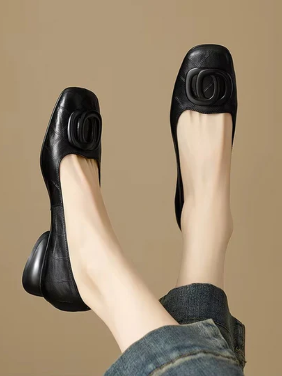 Odessa | Square toe leather flats