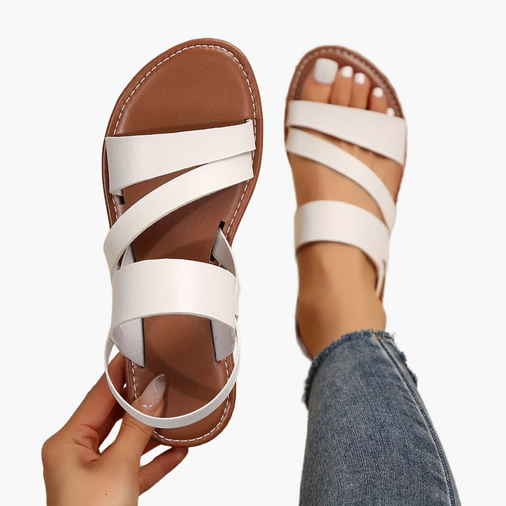 Sienna | Cross-Strap Slip-On Flat Sandals