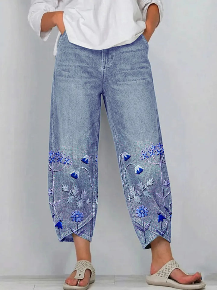 Mirabelle | Floral embroidered trousers