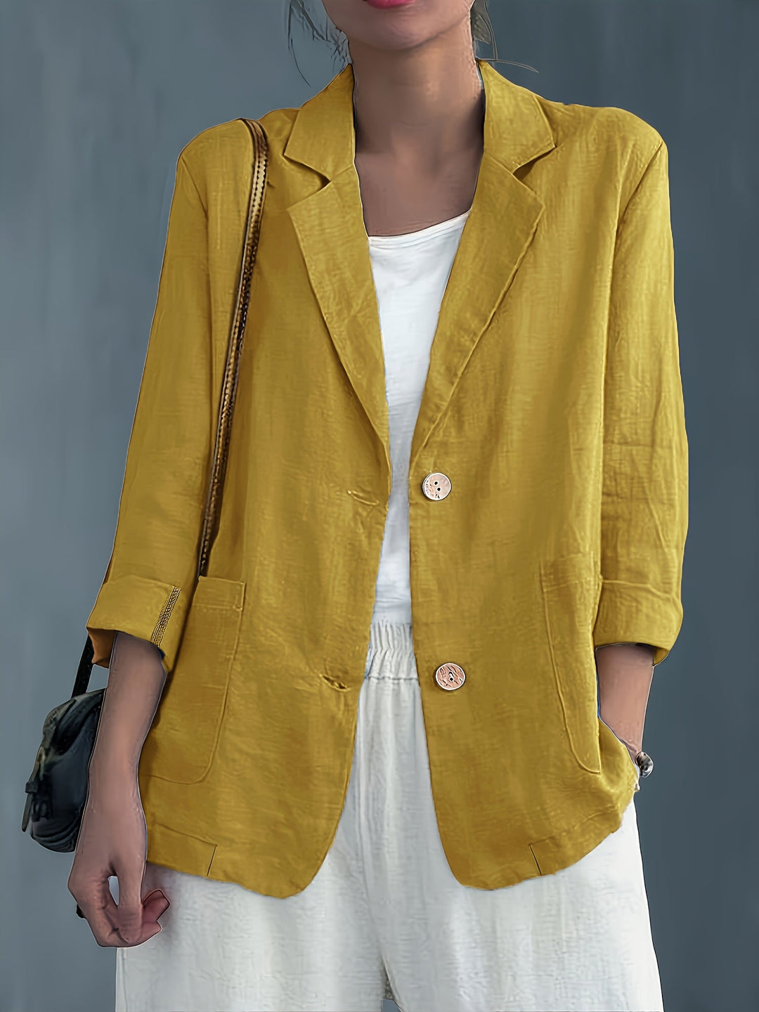 Elise | Elegant Relaxed Linen Blazer