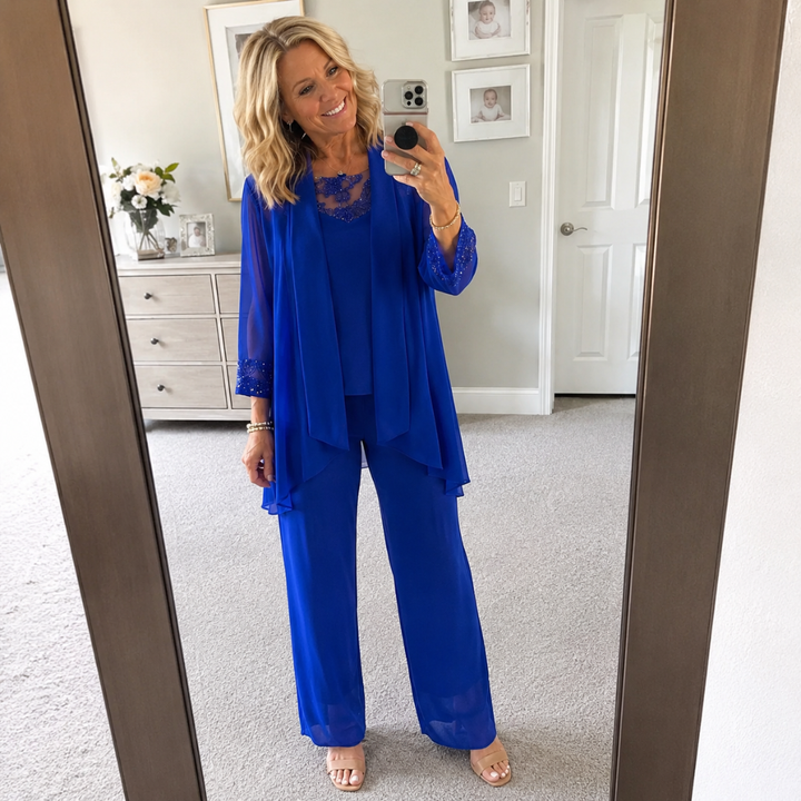 Elena | Flowing Jacket & Wide-Leg Pant Set
