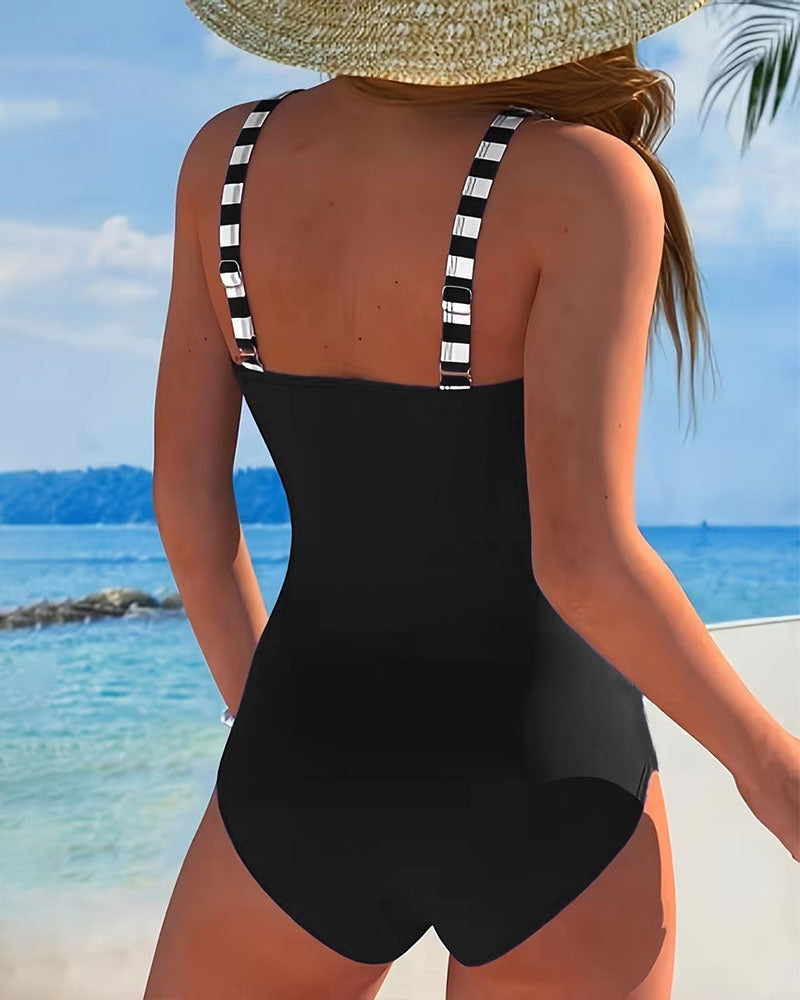 Aurora | Colourblock Stripe Swimsuit