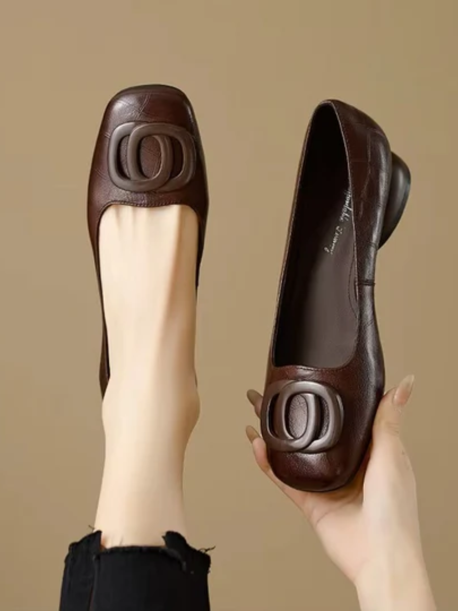 Odessa | Square toe leather flats