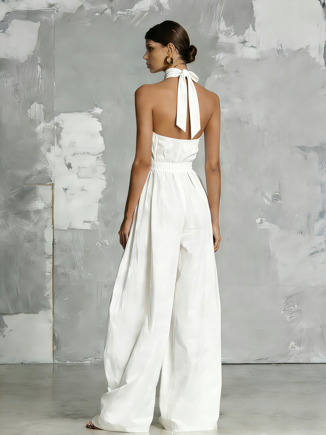 Joséphine - Sleeveless White Crochet Jumpsuit