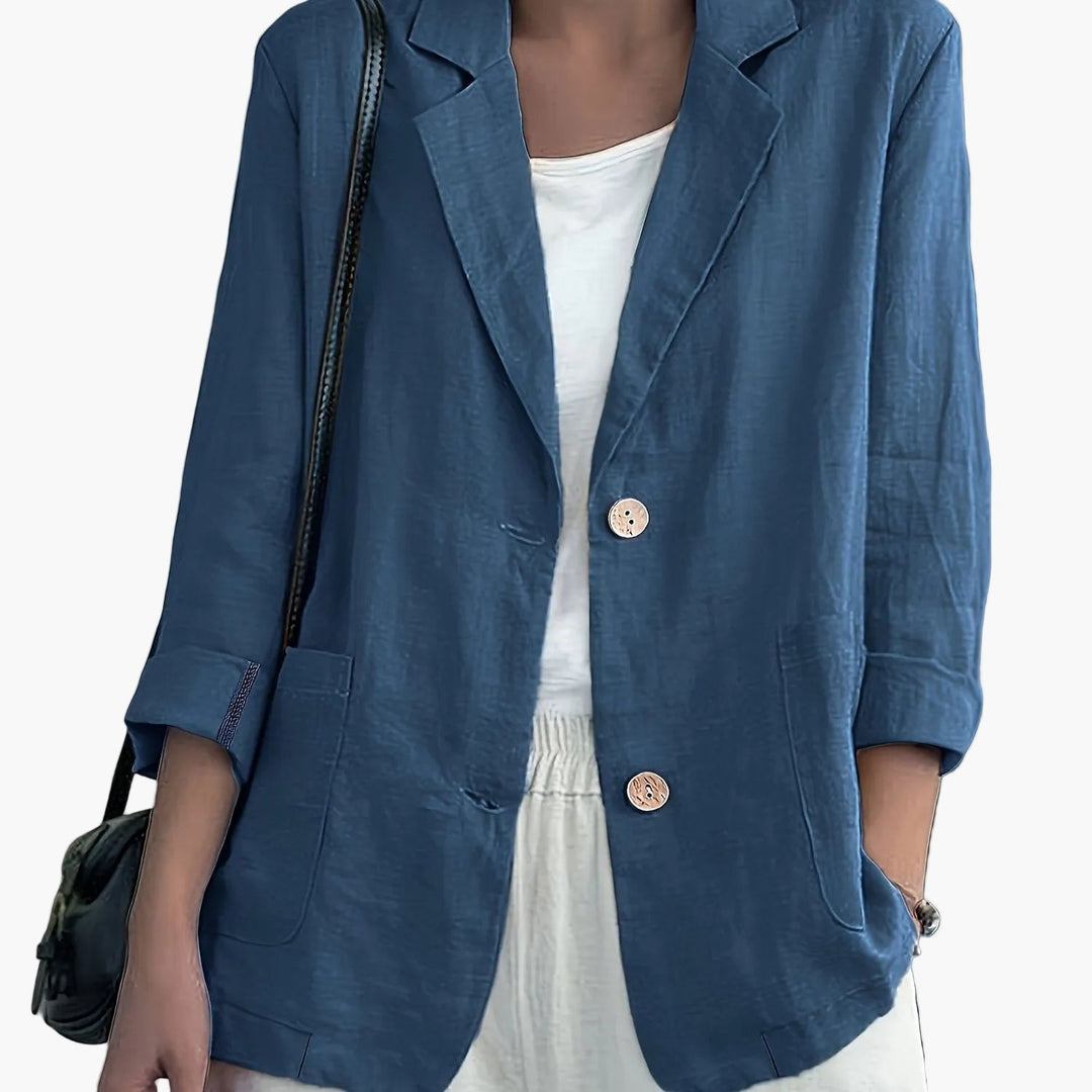 Elise | Elegant Relaxed Linen Blazer