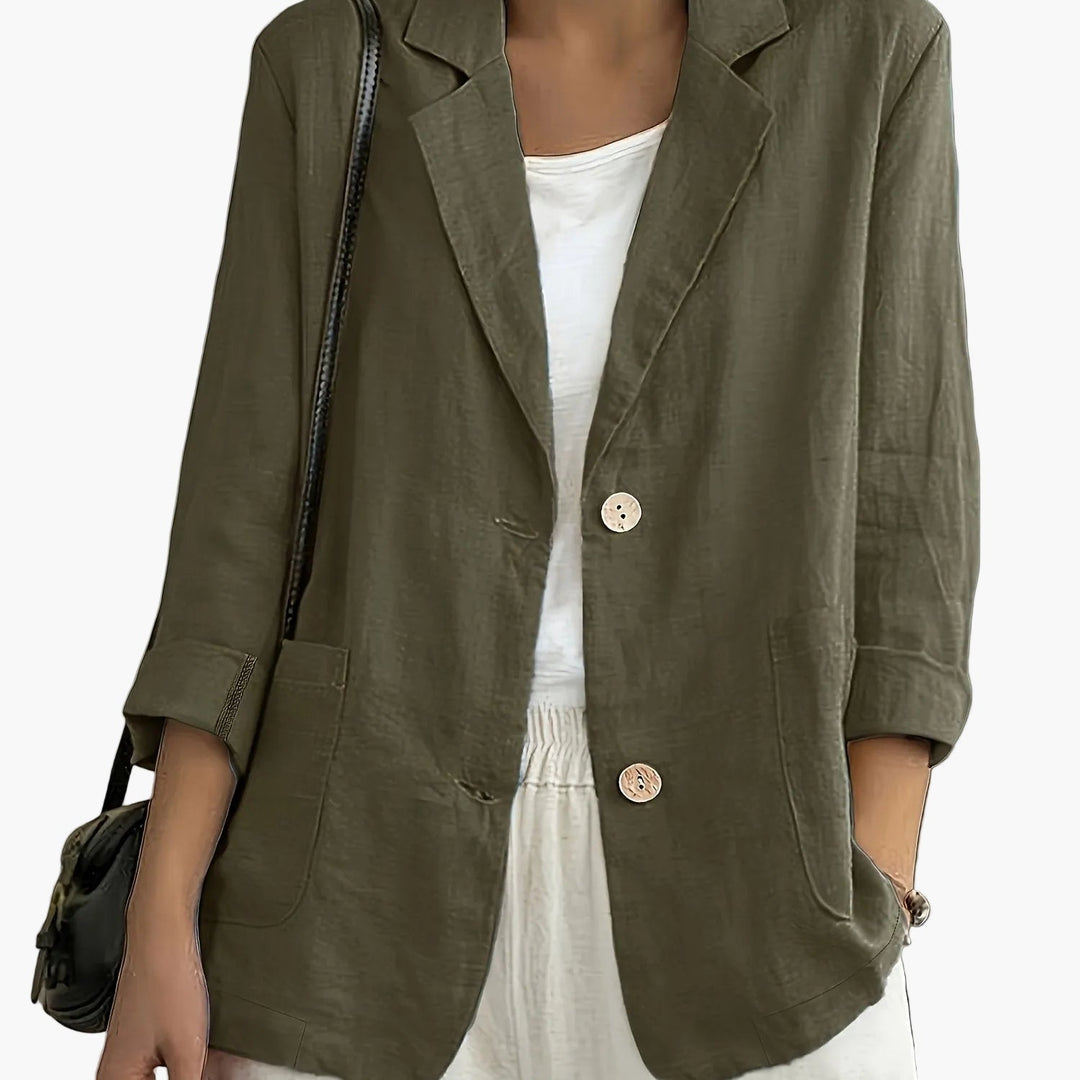 Elise | Elegant Relaxed Linen Blazer