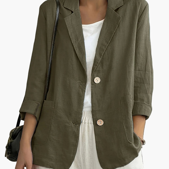 Elise | Elegant Relaxed Linen Blazer