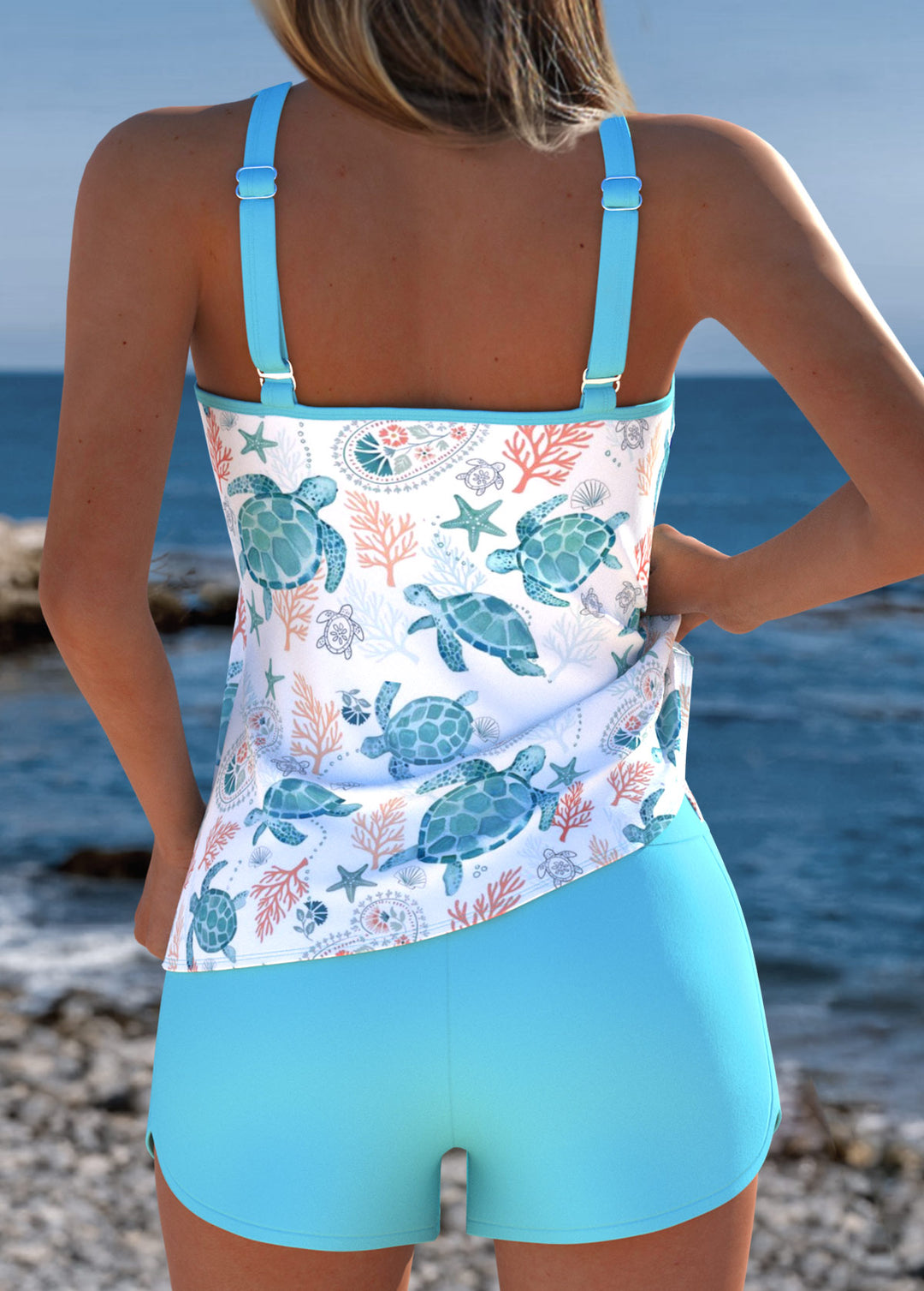 Isla | Mid Waisted Tropical Print Tankini Set