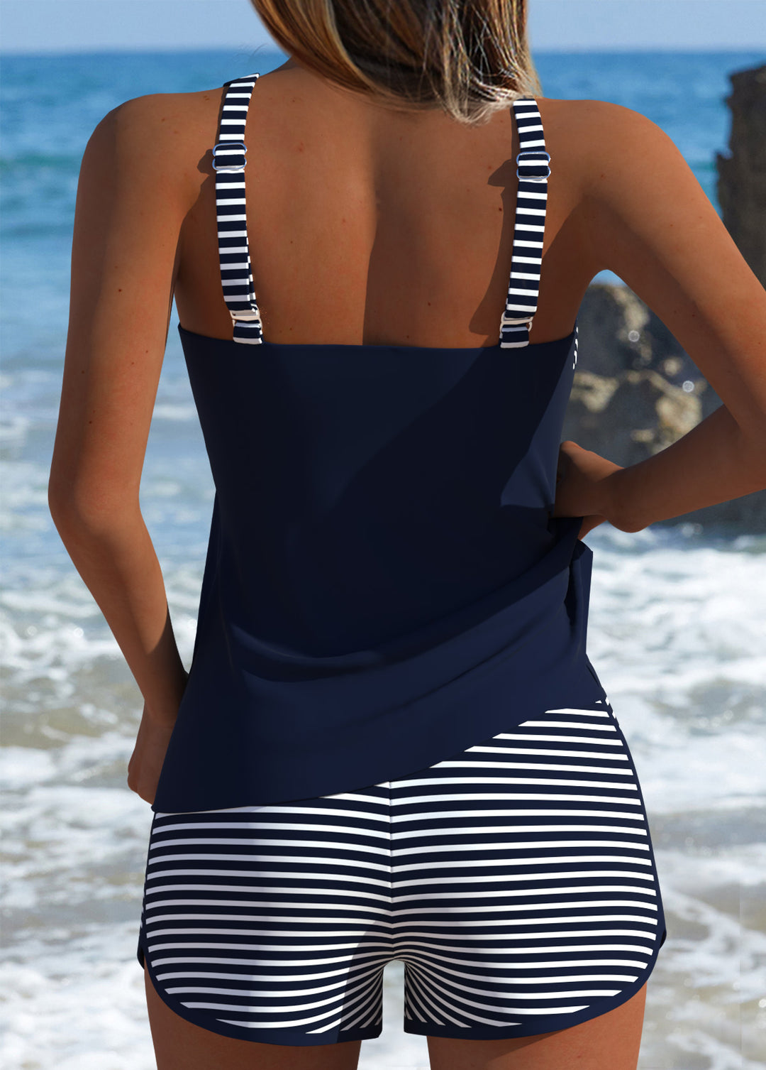 Isla | Mid Waisted Tropical Print Tankini Set