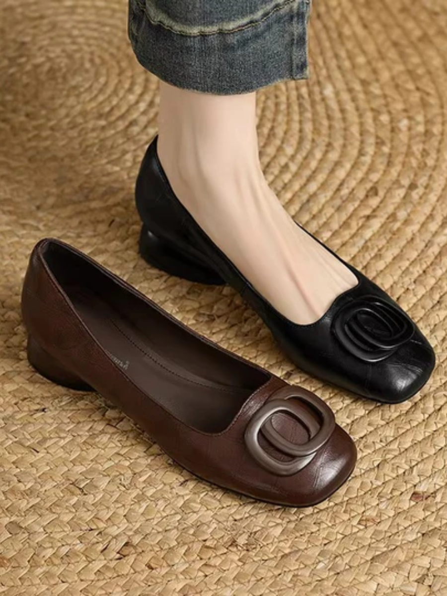 Odessa | Square toe leather flats