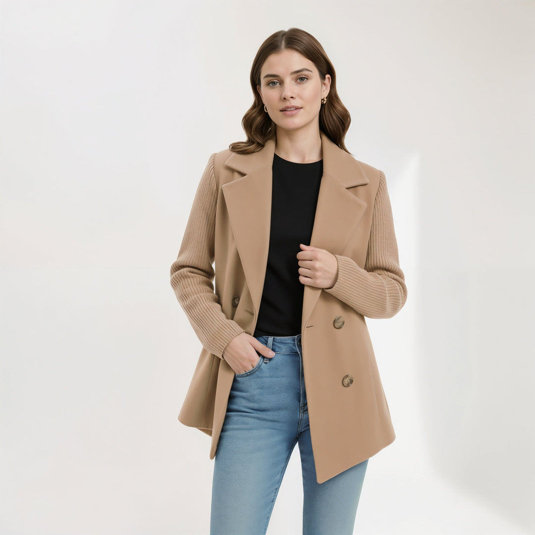 Sasha | Ribbed Knit Blazer Coat