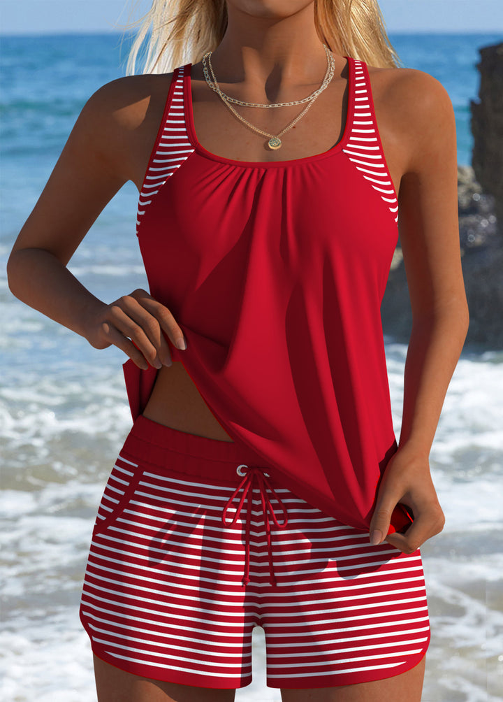 Isla | Mid Waisted Tropical Print Tankini Set