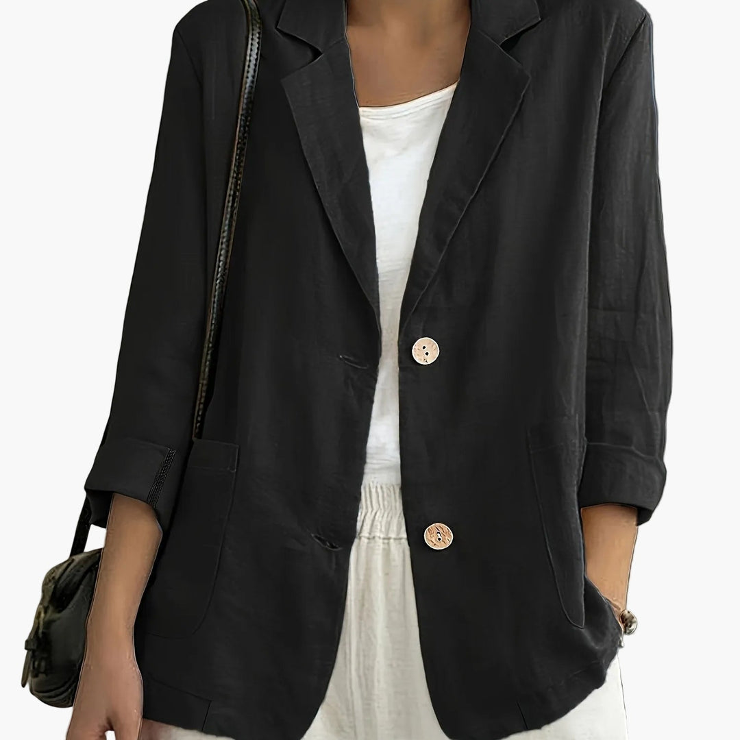 Elise | Elegant Relaxed Linen Blazer