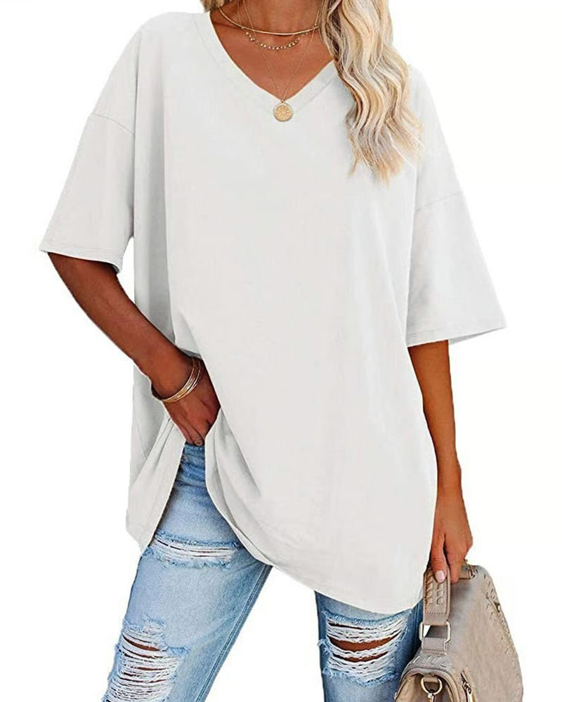 Solveig | Relaxed V-Neck T-Shirt
