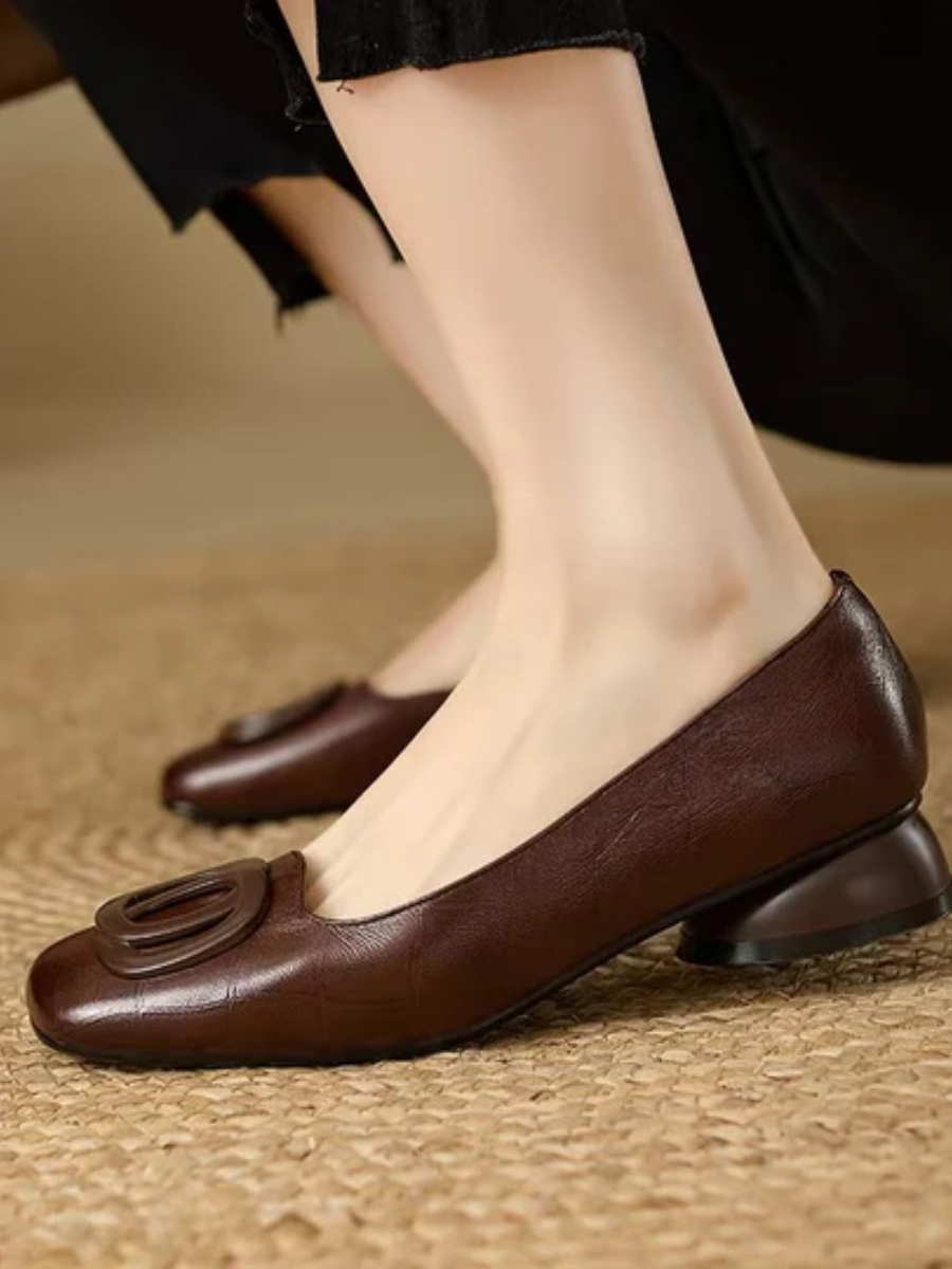Odessa | Square toe leather flats