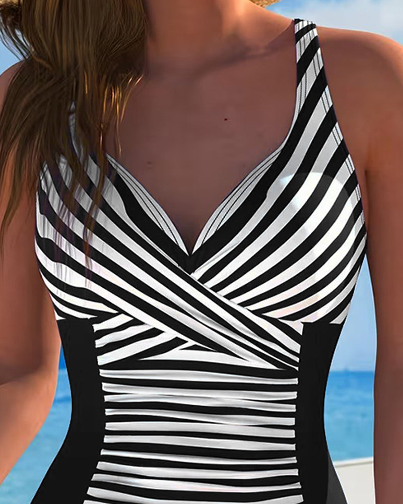 Aurora | Colourblock Stripe Swimsuit