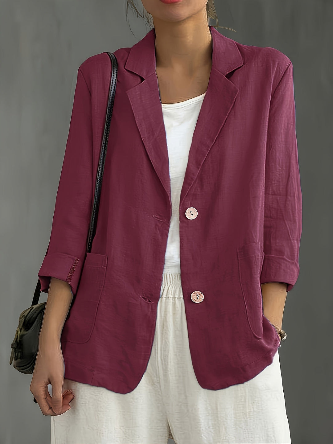 Elise | Elegant Relaxed Linen Blazer