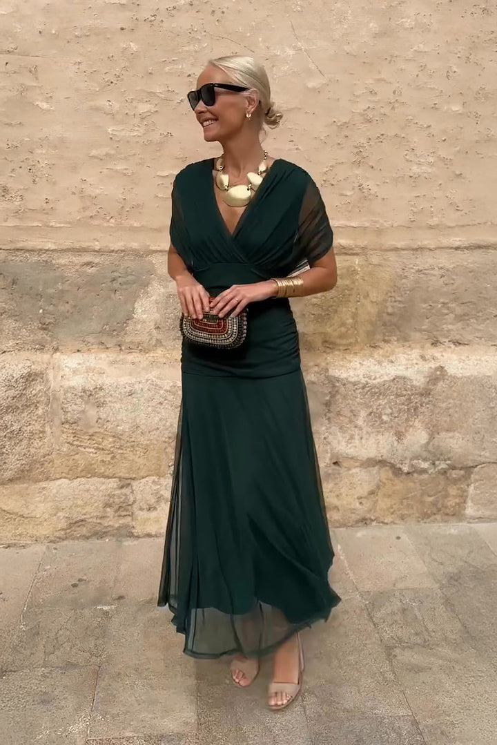 Luisa | Elegant Long Party Dress with V-Neck