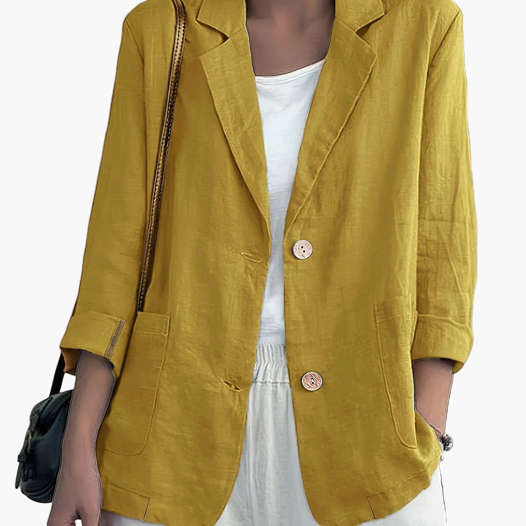 Elise | Elegant Relaxed Linen Blazer