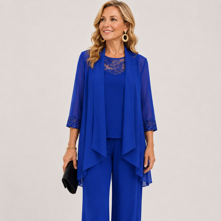 Elena | Flowing Jacket & Wide-Leg Pant Set