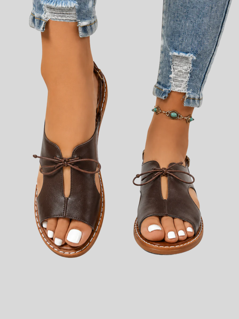 Audrey™ - Elegant Leather Lace-Up Sandals