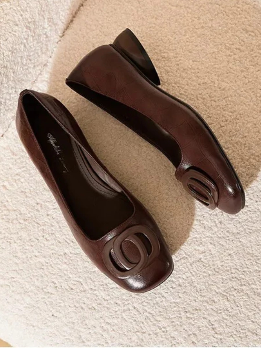 Odessa | Square toe leather flats