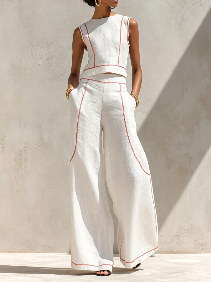 Vittoria | White wide-leg co-ord