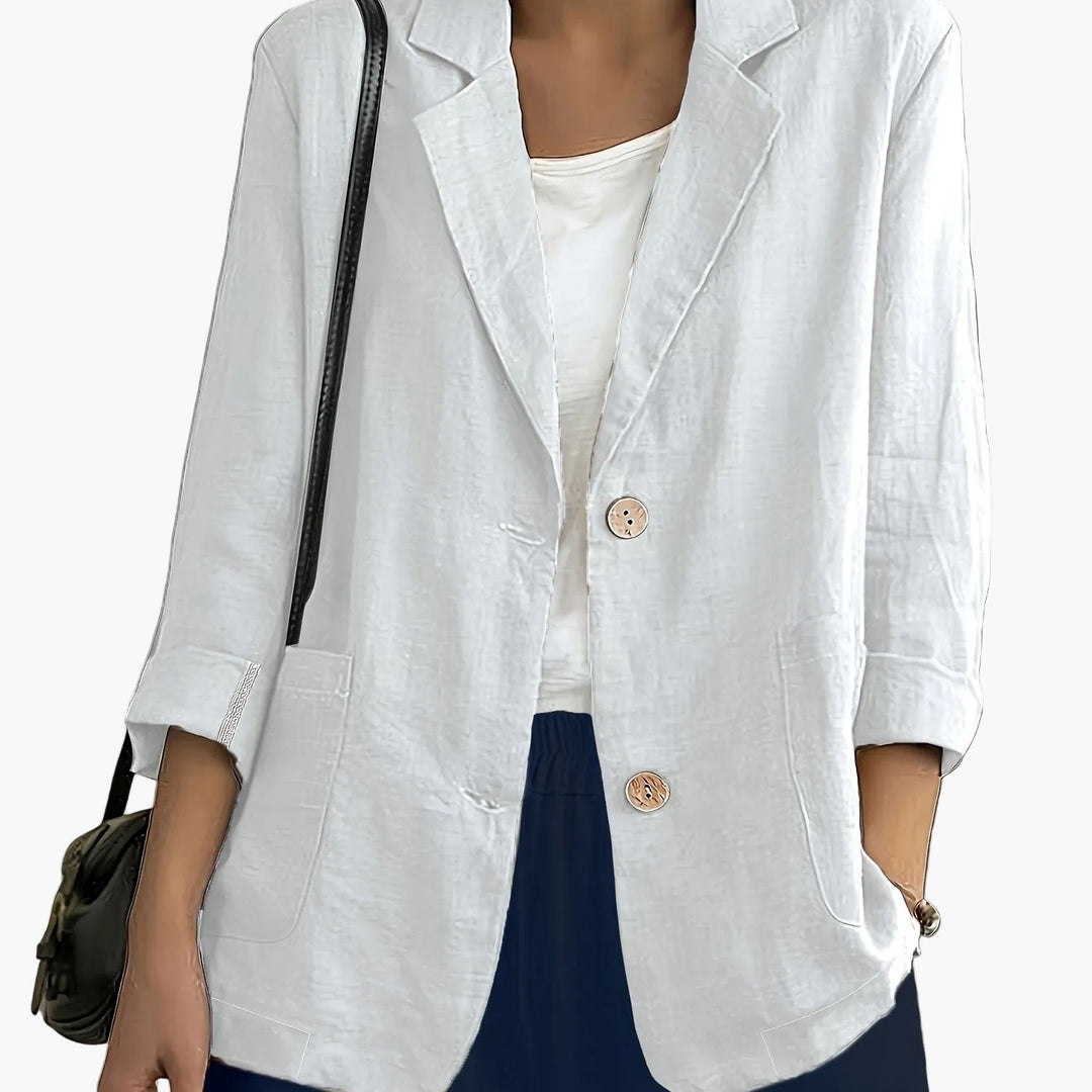Elise | Elegant Relaxed Linen Blazer