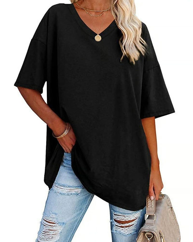 Solveig | Relaxed V-Neck T-Shirt