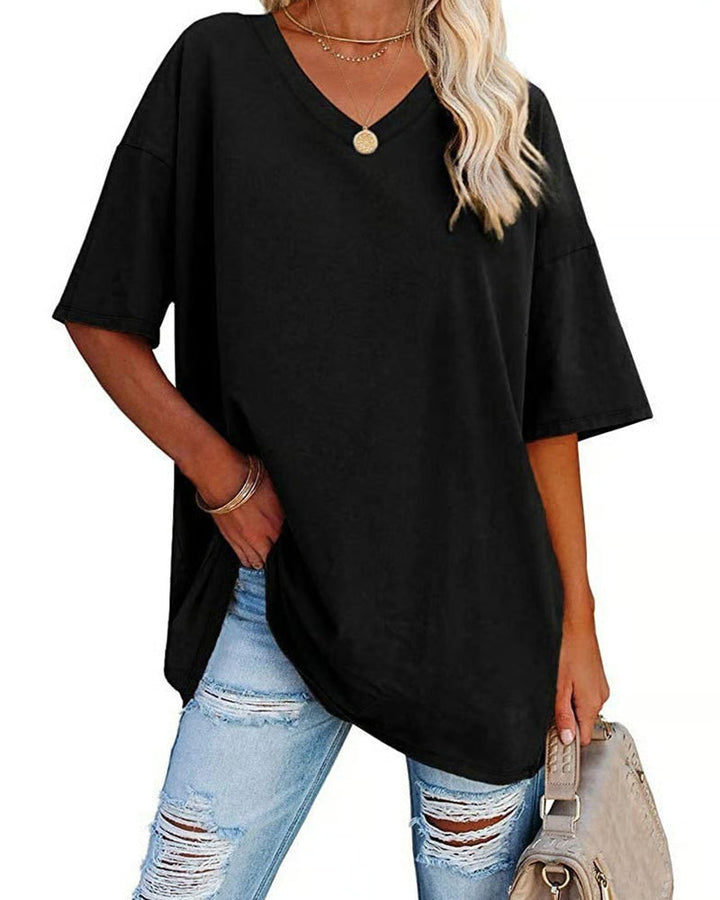 Solveig | Relaxed V-Neck T-Shirt