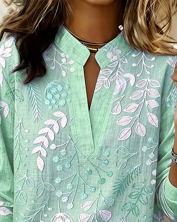 Eleni | Floral Print Blouse with High Neck
