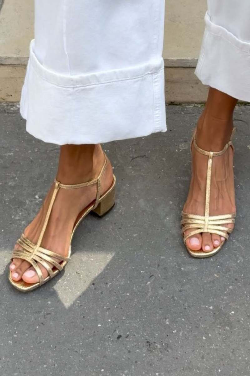 Elisetta | Thin Strap Low Heel Sandals