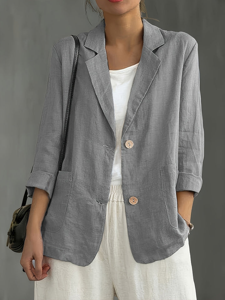 Elise | Elegant Relaxed Linen Blazer