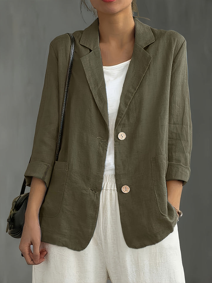 Elise | Elegant Relaxed Linen Blazer