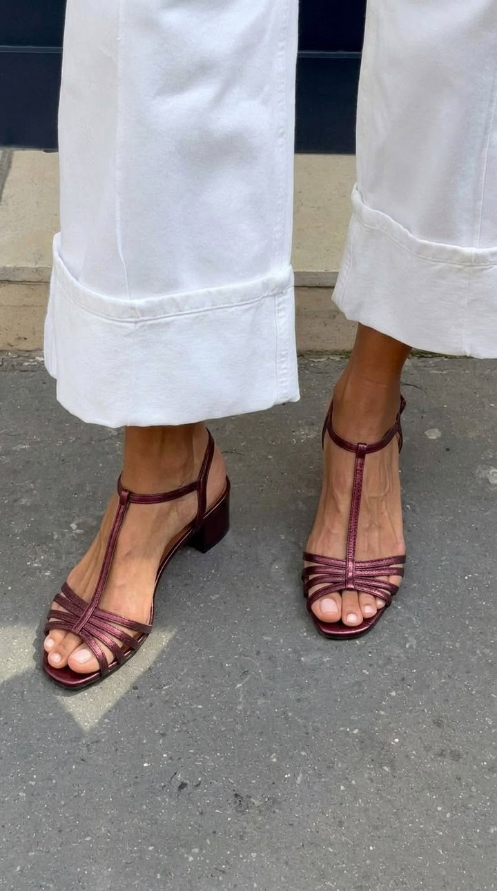 Elisetta | Thin Strap Low Heel Sandals