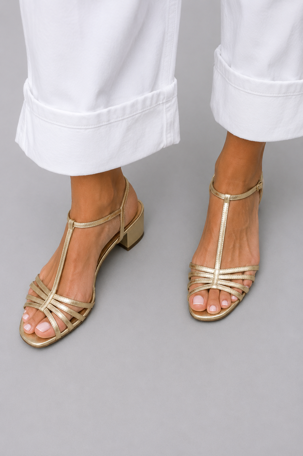Elisetta | Thin Strap Low Heel Sandals