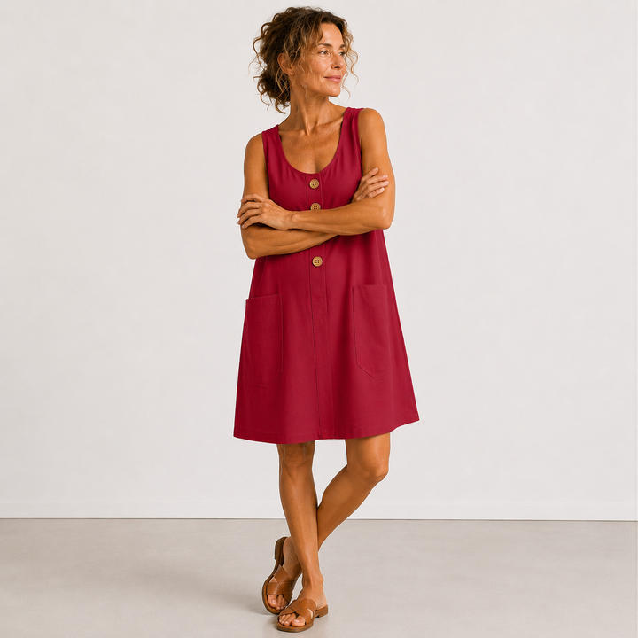 Maud | Cotton-linen sleeveless dress