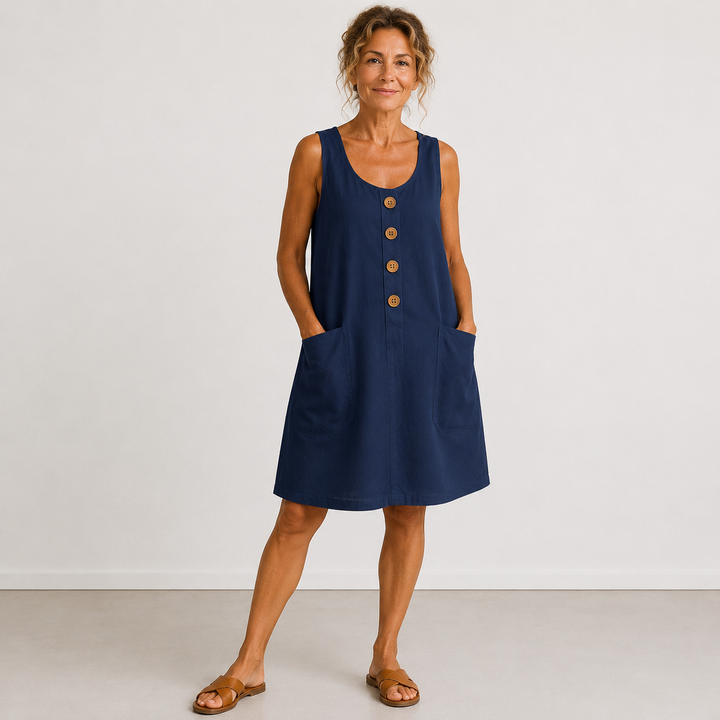 Maud | Cotton-linen sleeveless dress