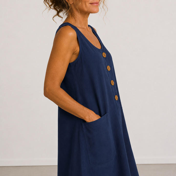 Maud | Cotton-linen sleeveless dress