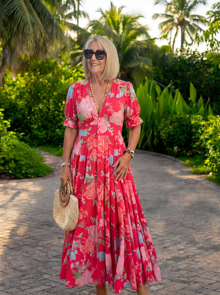 Miriam – Floral Dress with V-Neck