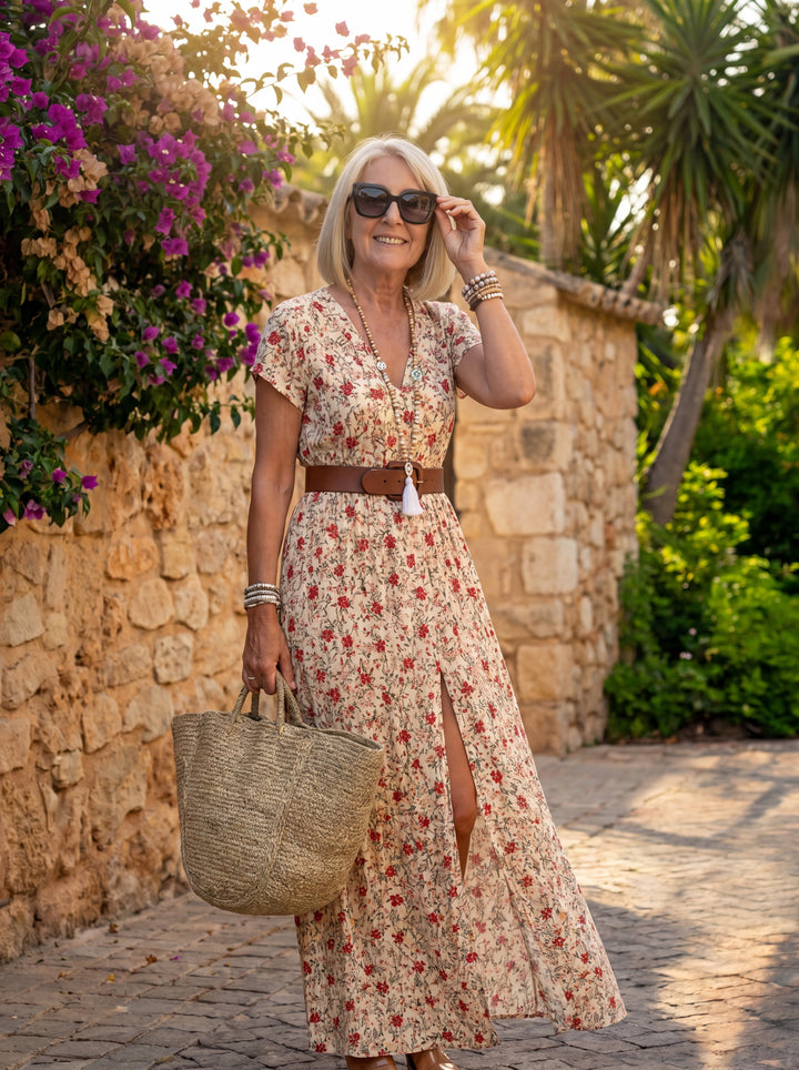 Joselin – Long Bohemian Dress with Belt