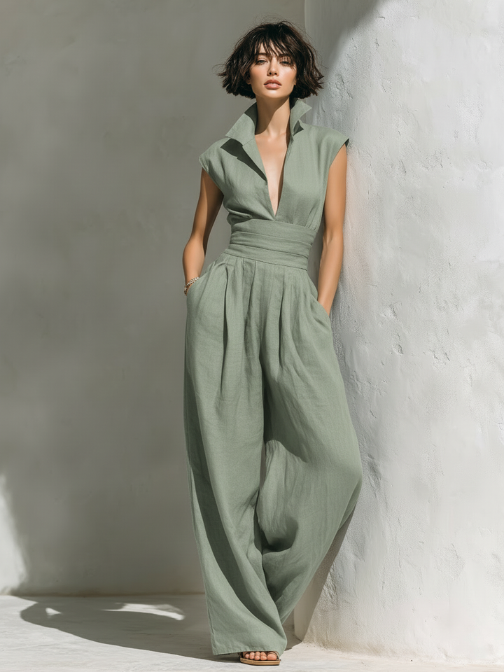 Anaïs - Minimalist Linen Blend Jumpsuit