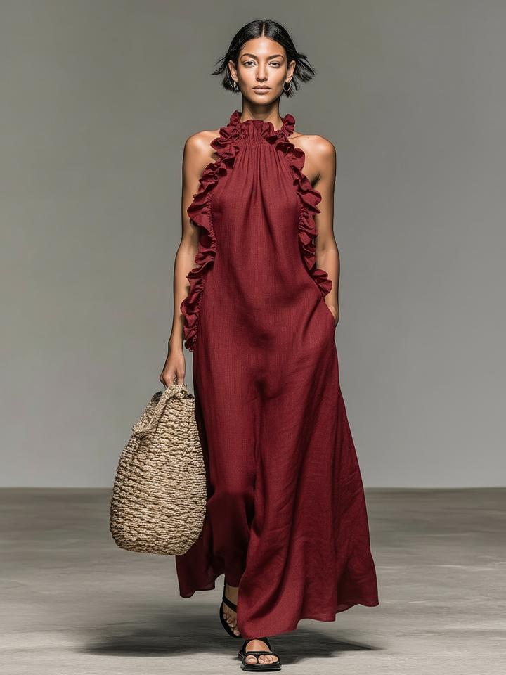 Lua | Sleeveless Ruffle Maxi Dress