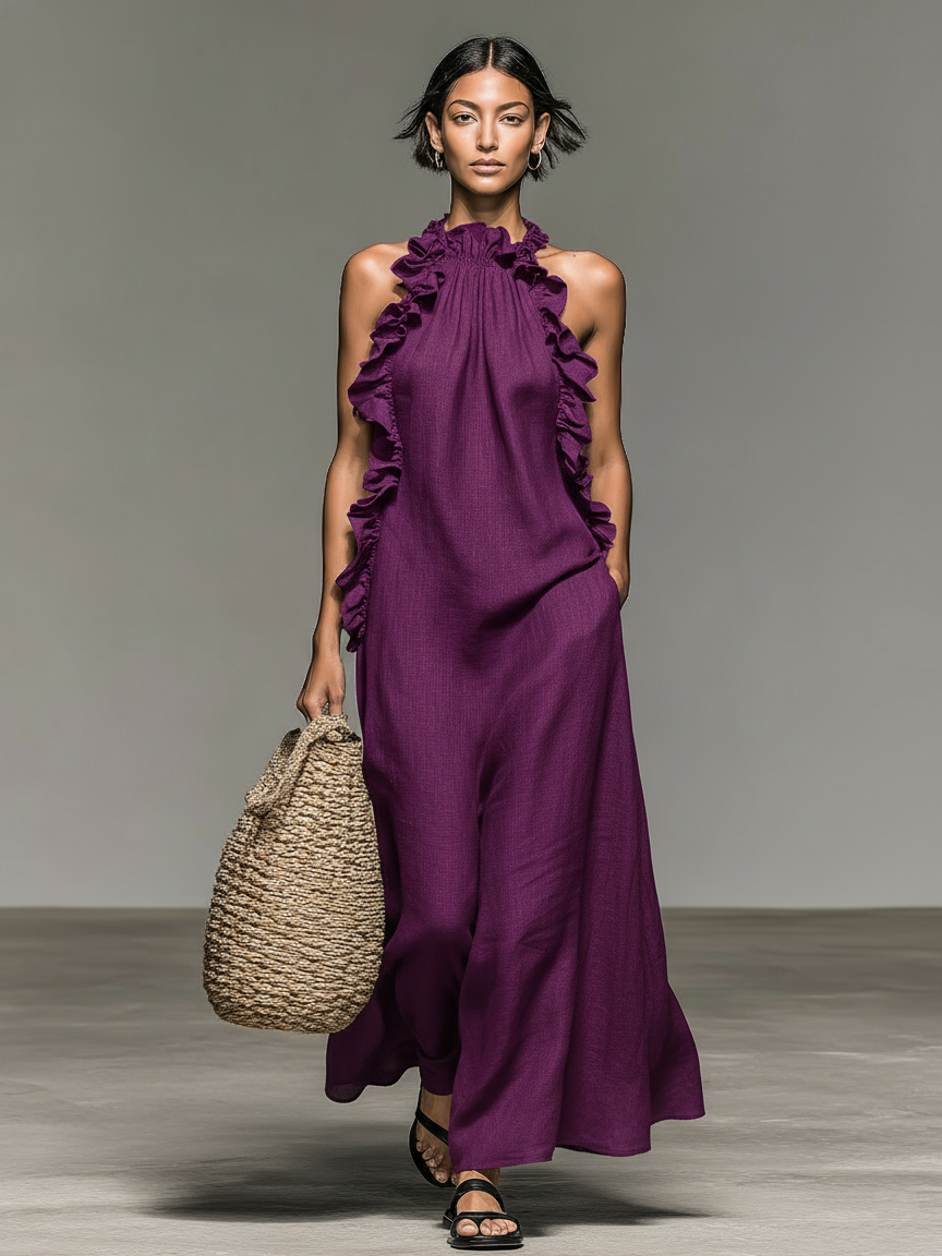 Lua | Sleeveless Ruffle Maxi Dress